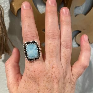 Sterling Silver Larimar Ring